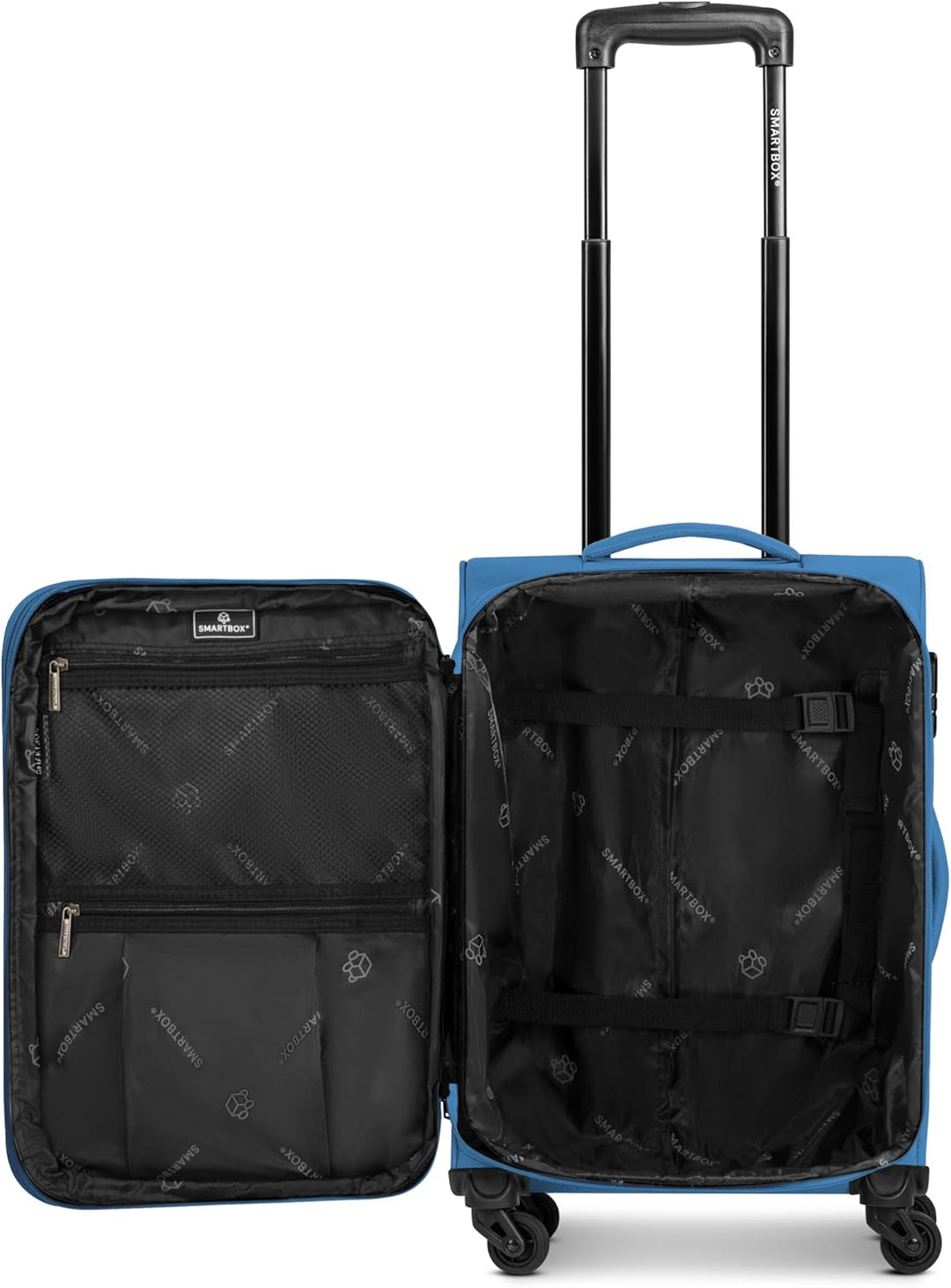 SMARTBOX Weichgepäck Kabinen-Koffer für Damen & Herren | Kleiner Cabin-Trolley 36 x 23 x 57 cm | 4 R