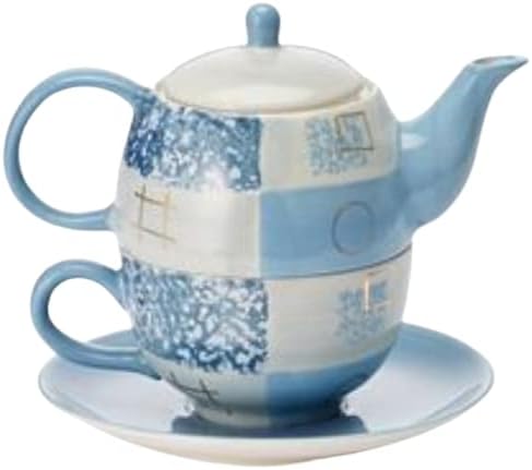 teemando® Tea-for-one-Set "Patricio" Keramik mit Goldauflage, 4-teilig Kanne: 0,4 l, Tasse: 0,2 l