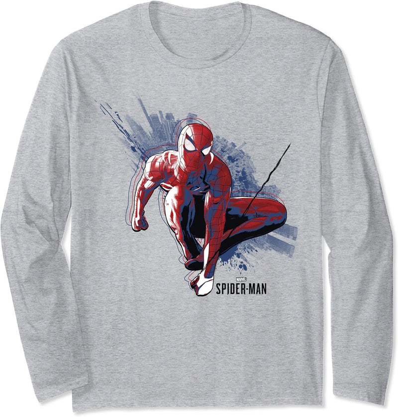 Marvel Spider-Man Game Spider-Man Portrait Langarmshirt