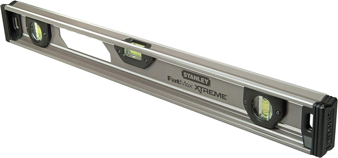Stanley I-Profil Wasserwaage (60 cm Länge, vertikale Libellen, horizontale Libelle, Schutzkappen, Al