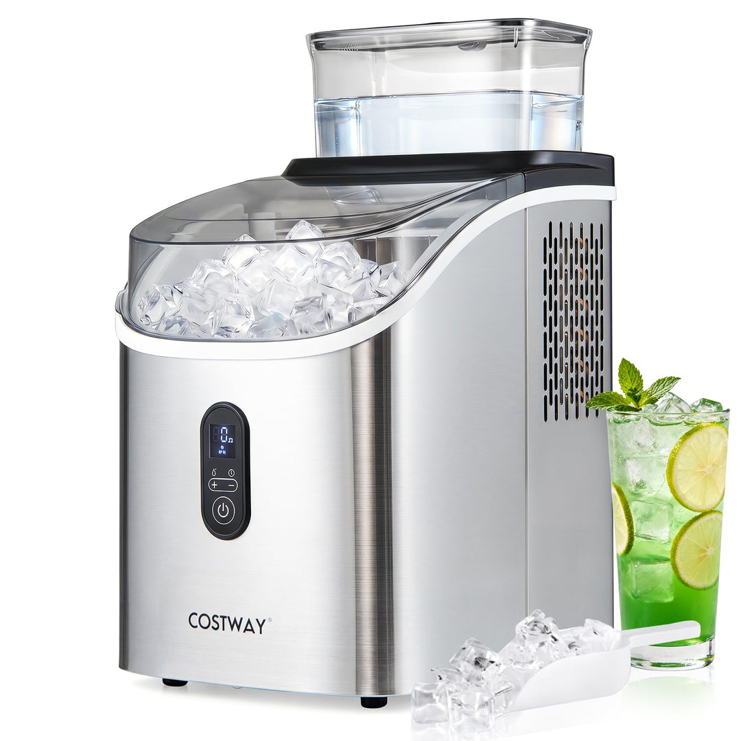 COSTWAY 1,5L Eiswürfelmaschine, Ice Maker 15kg in 24H | Eismaschine 16 Eiswürfel in 13min, Eiswürfel