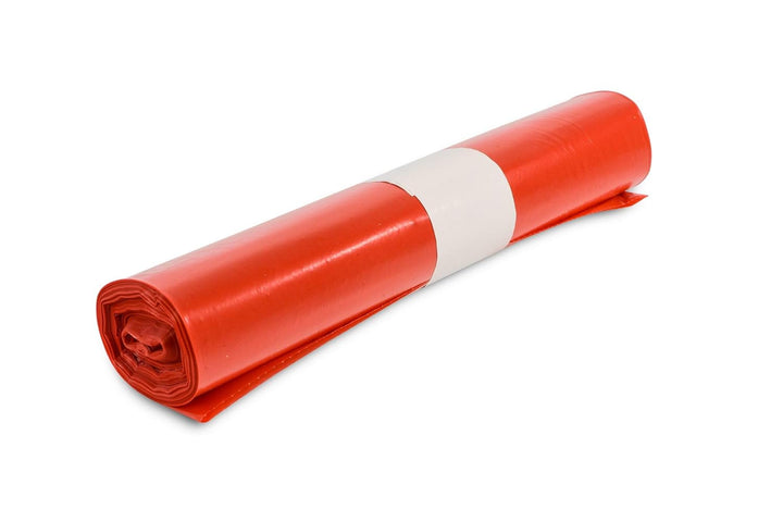 Funny LDPE-Regenerat Müllsäcke, rot, gerollt, 120 l, Typ 60, 1er Pack (1 x 250 Stück) Rot Single, Ro