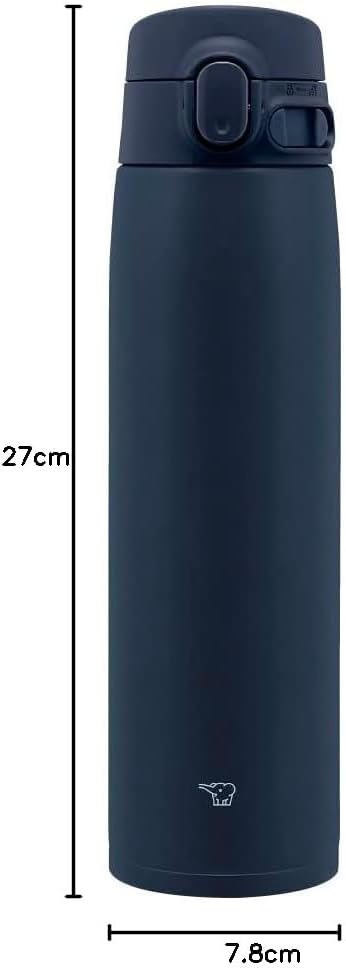 Zojirushi SM-VA72-AD Wasserflasche, One-Touch-Edelstahlbecher, nahtlos, 720 ml, Marineblau 24-Ounce