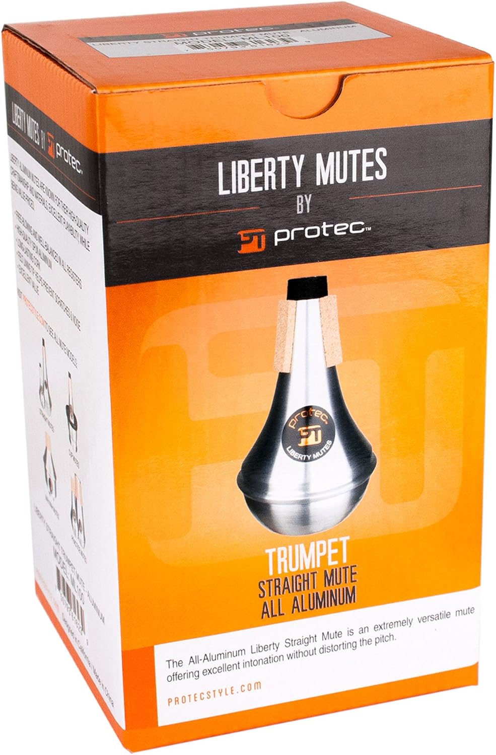 Protec ML100 Liberty Aluminum-Spitzdämpfer für Trompeten , Aluminum Mute Gerade / Ganz-Aluminium, Al