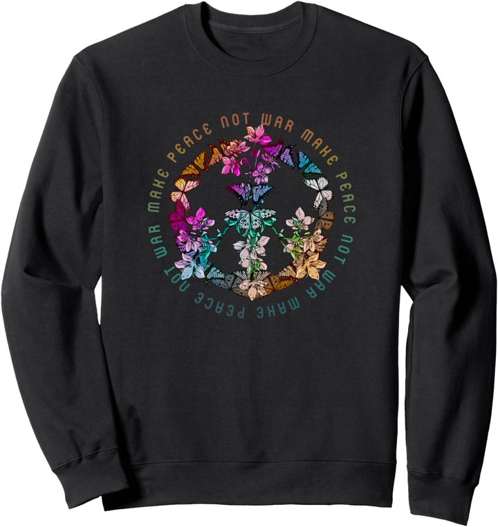 Peace Zeichen - Friedenszeichen mit Schmetterlingen Sweatshirt
