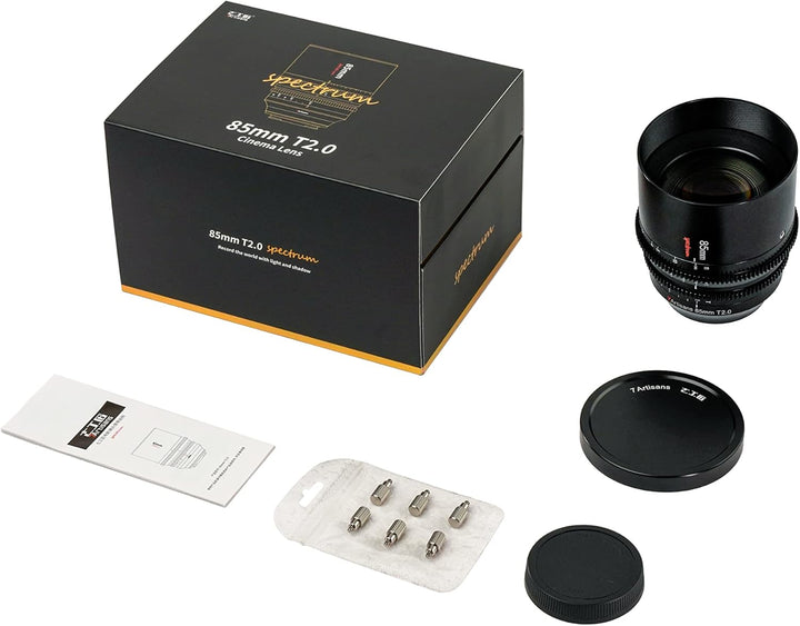 7artisans 85 mm T2.0 grosse Blende, Vollformat-Cine-Objektiv, kompatibel mit Canon RF-Mount, manuell