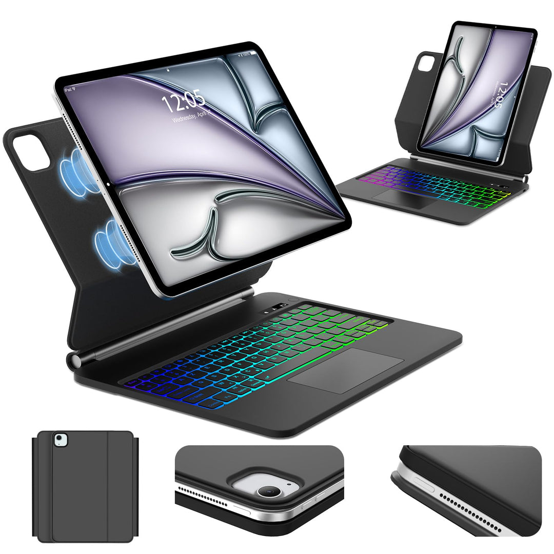 Magic Keyboard für iPad Air 11Zoll M4 2026 M3 2025 M2 2024, Air 5/4 Gen 10.9 Zoll, Multi Touch Track