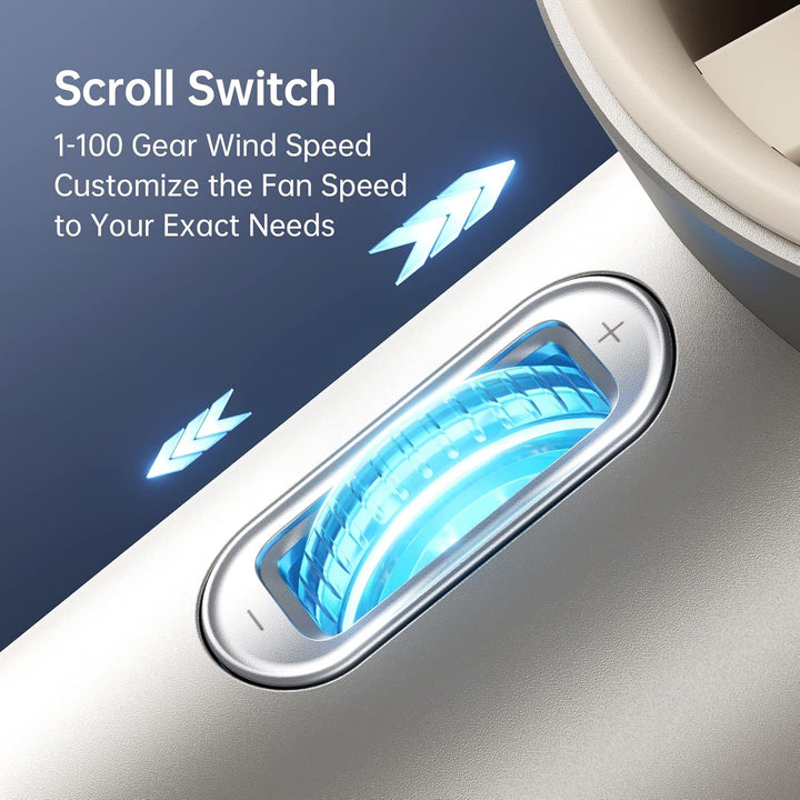 JISULIFE Tragbarer Handventilator,Turbo Mini Ventilator Einstellbare Geschwindigkeit(1-100),Wiederau