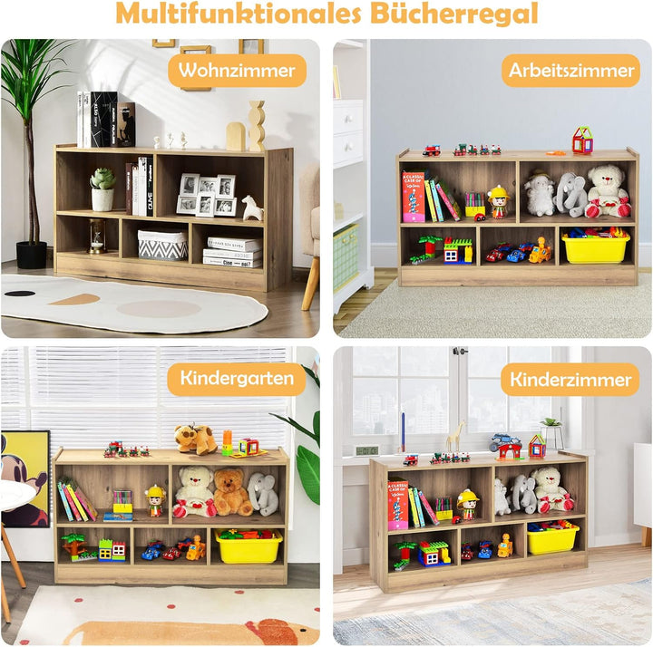 DREAMADE Kinderregal aus Holz, Spielzeugaufbewahrung Bücherregal für Kinder, Spielzeugregal für Kind
