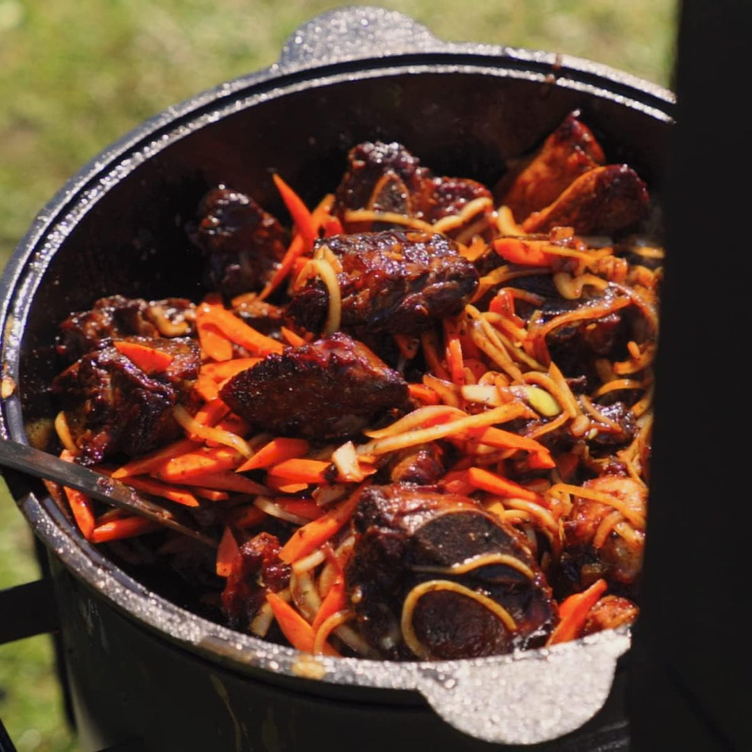 Kazan Topf aus Gusseisen mit Deckel, für Utschak geeignet, Outdoorküche Gulasch Kanone Kasan 10 Lite
