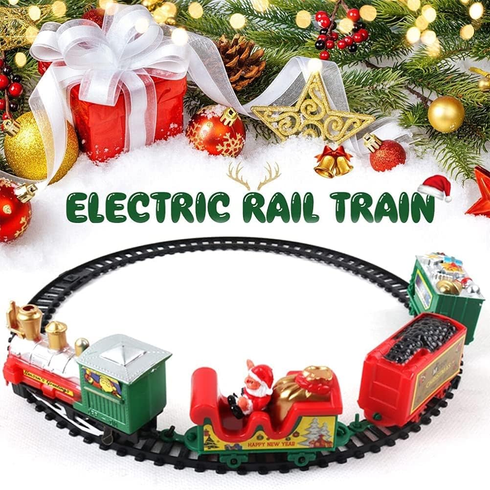 Elektrisches Weihnachtseisenbahn-Set für unter den Weihnachtsbaum, Weihnachtszug Kinderspielzeug, Ei