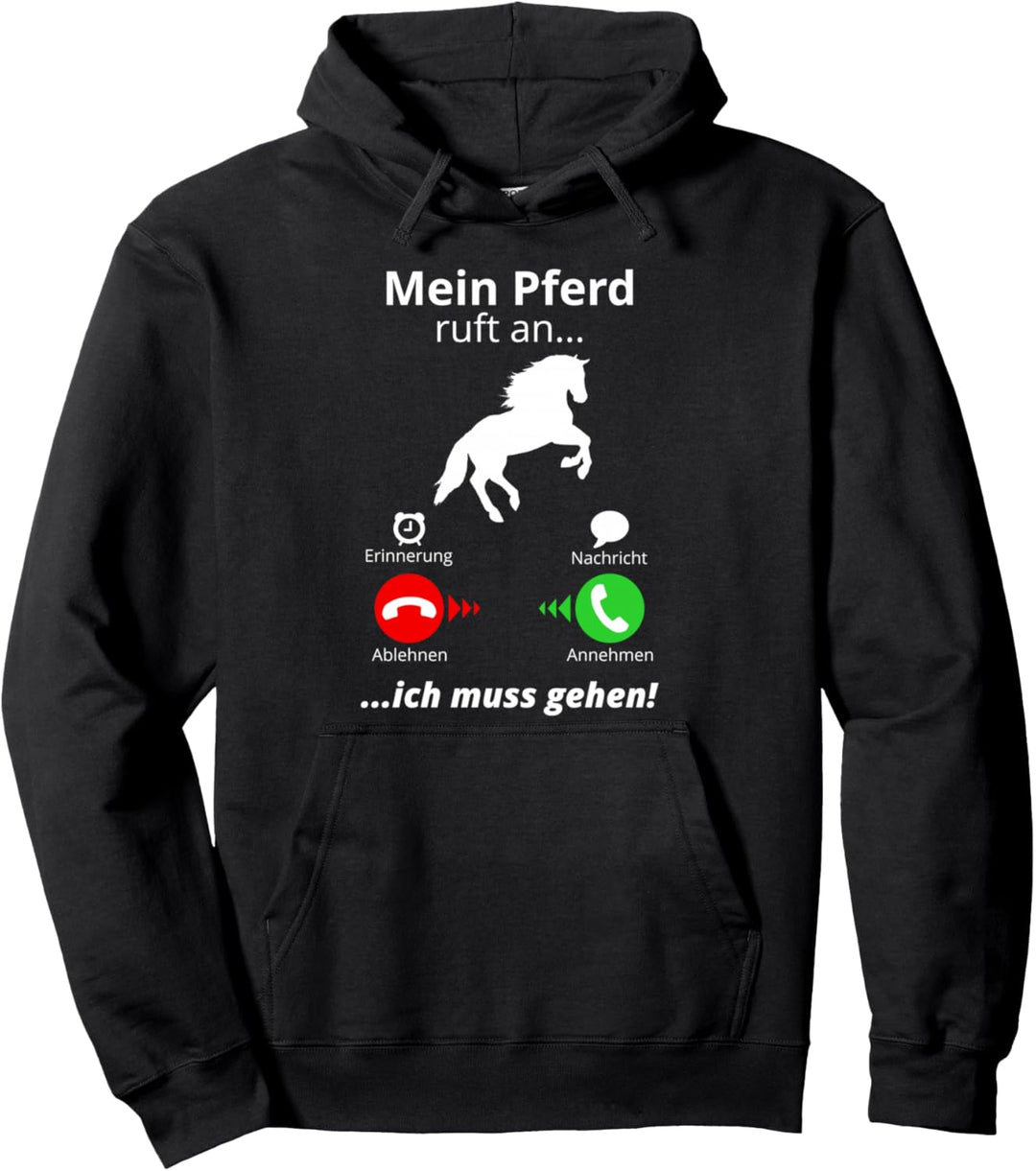 Mein Pferd Ruft An I Lustiges Pferde Reiter Stall Pullover Hoodie