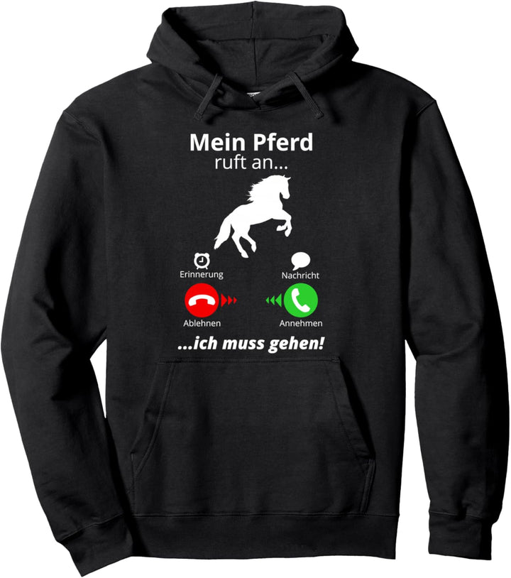 Mein Pferd Ruft An I Lustiges Pferde Reiter Stall Pullover Hoodie