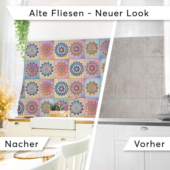 CREATISTO Klebefliesen Stickerfliesen Fliesenfolie - Klebefolie Aufkleber für Wand-Fliesen I Klebefl