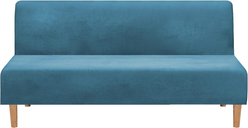 Mingfuxin Armlose Schlafsofabezüge, Stretch-Samt Futon Couchbezug Dicke weiche gemütliche Sofa Schon