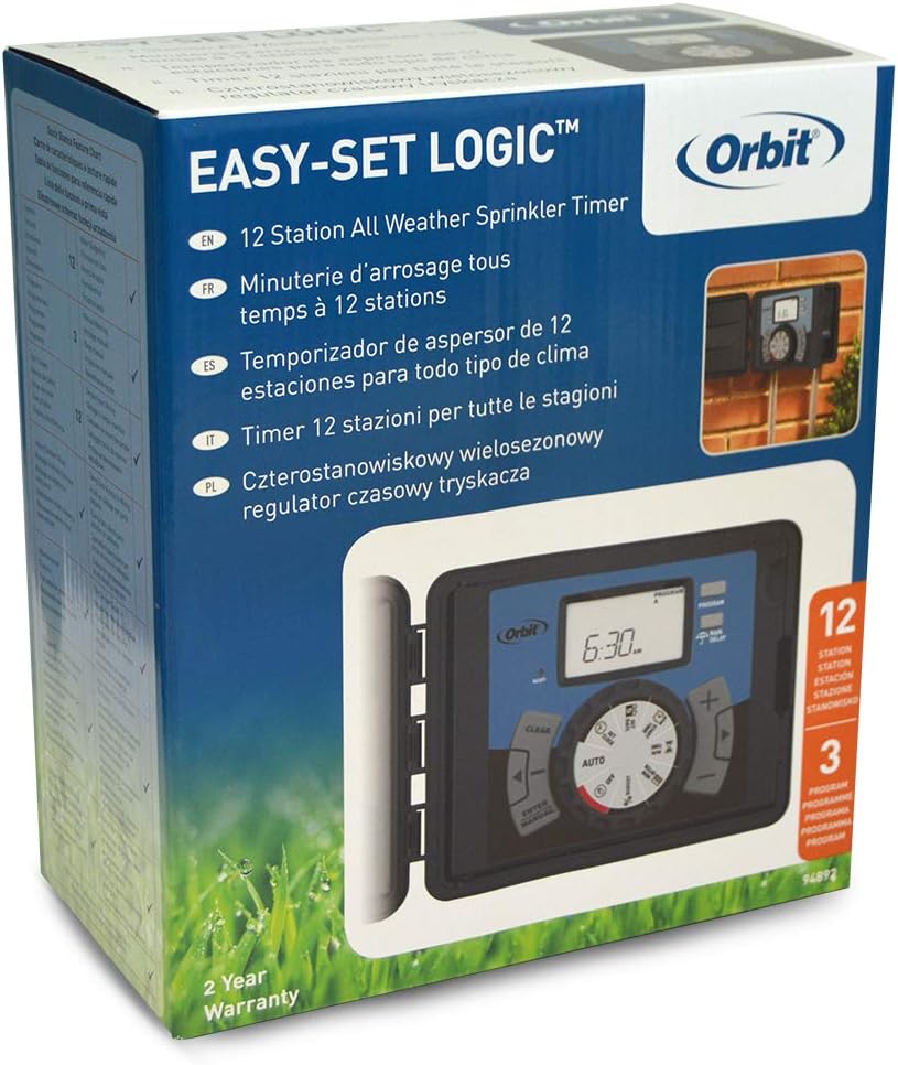 Orbit 94892 Easy-Set Logic – 12 Station-automatische Sprinkler Timer