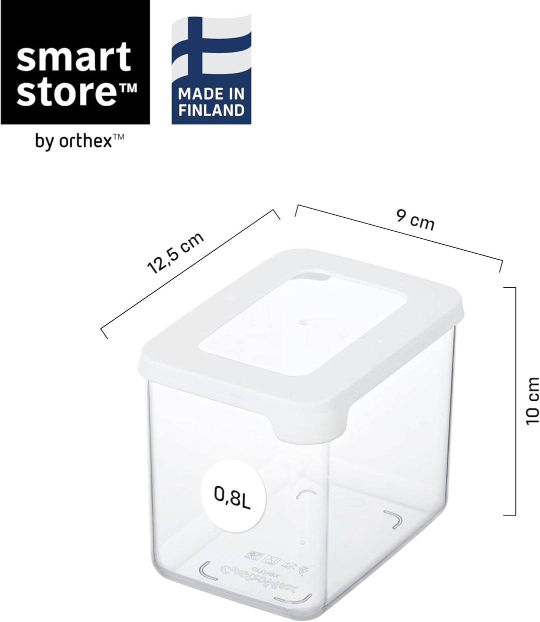 SmartStore Vorratsdosen 0.8L – 8er Set - Plastik Aufbewahrungsbox mit Deckel, BPA-frei, Spülmaschine