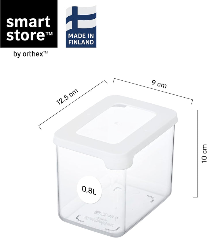 SmartStore Vorratsdosen 0.8L – 8er Set - Plastik Aufbewahrungsbox mit Deckel, BPA-frei, Spülmaschine