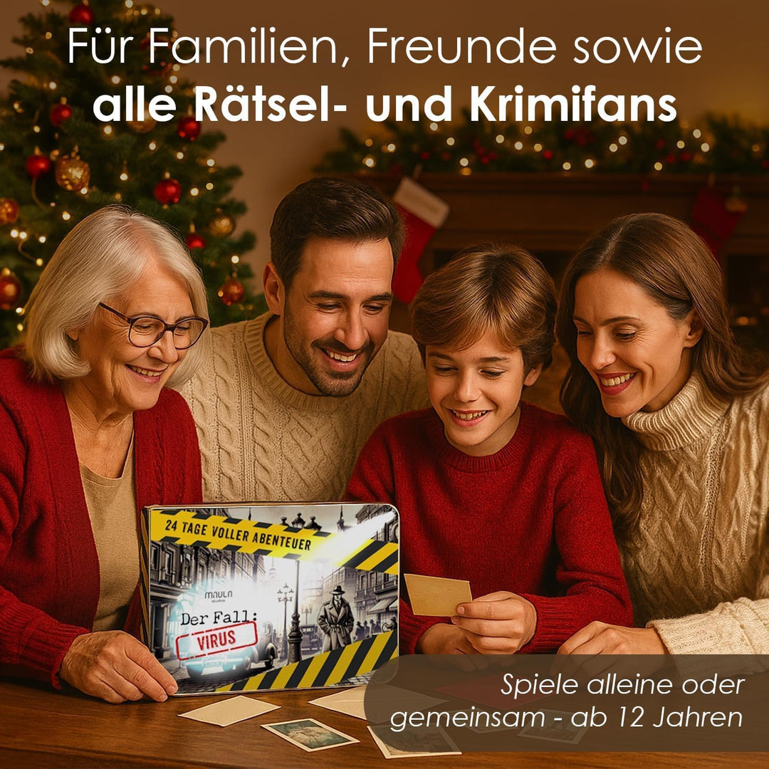 Rätsel Adventskalender 2024 - Detektiv Spiel Adventskalender - 24 Spannende Rätsel - Krimi Adventska