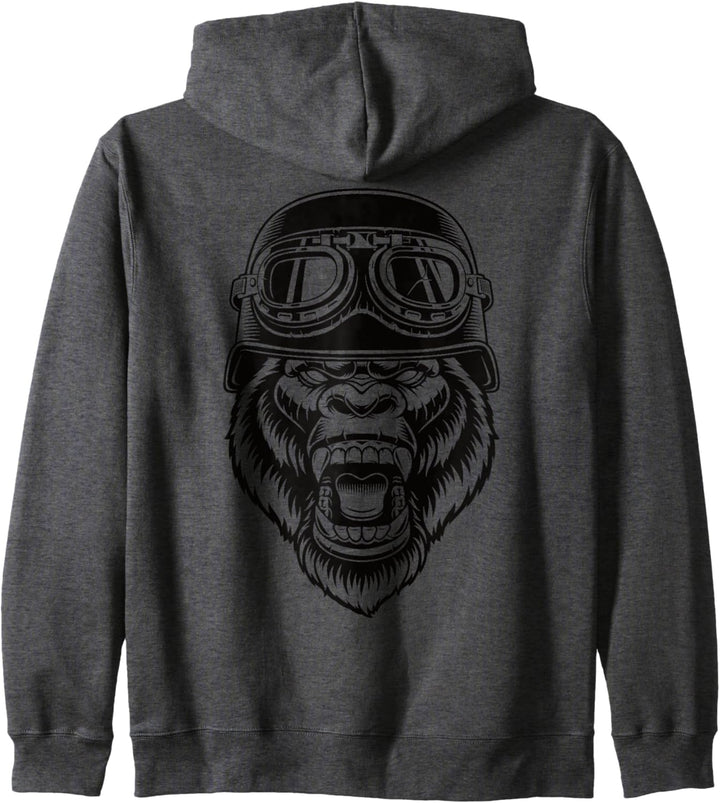 Biker & Motorrad I Gorilla Motorradfahrer I Retro Biker Kapuzenjacke
