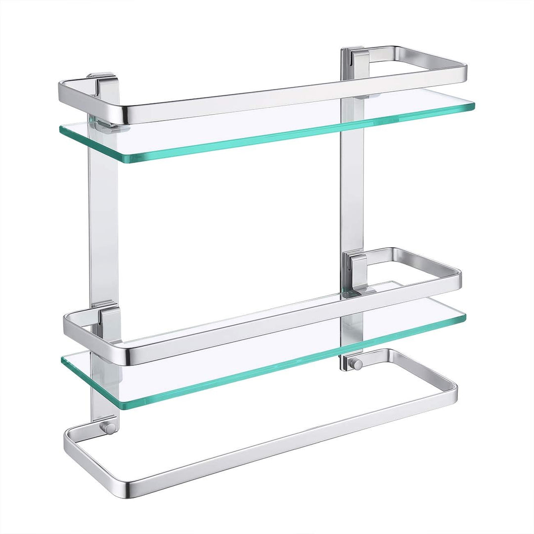 KES Duschablage Glas Duschregal Glasablage für Badezimmer Wandregal Glasregal Dusche Ablage Hängereg