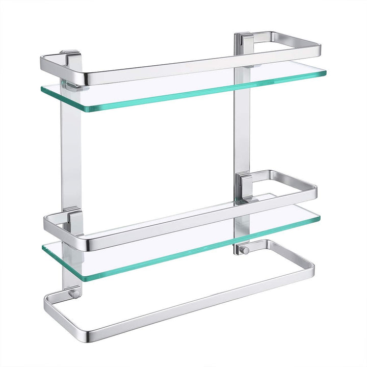 KES Duschablage Glas Duschregal Glasablage für Badezimmer Wandregal Glasregal Dusche Ablage Hängereg