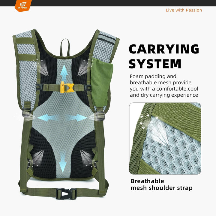 SKYSPER Wanderrucksack 15L Rucksack Herren Klein Tagesrucksack Leichter Trekkingrucksack für Wandern