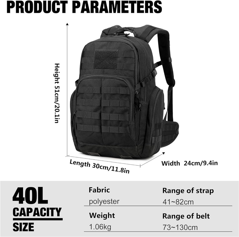 Mardingtop 25L/28L/40L Militär Rucksack Herren Arbeit für Taktischer Assault Wandern Reisen Outdoor
