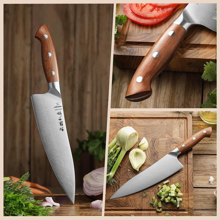 HEZHEN 21cm Kochmesser German DIN 1.4116 Stahl, Scharfe Messerklinge Chefmesser, Profi Küchenmesser