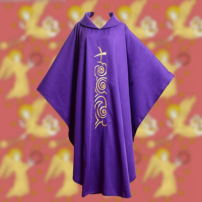 BLESSUME Kirche Priester festes Muster Kasel Vestments Lila (Style#1), Style#1