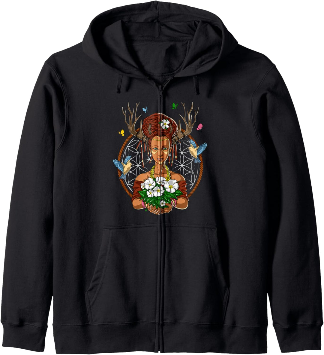 Wald Hippie Natur Blumen Fantasie Schamane Festival Frauen Kapuzenjacke