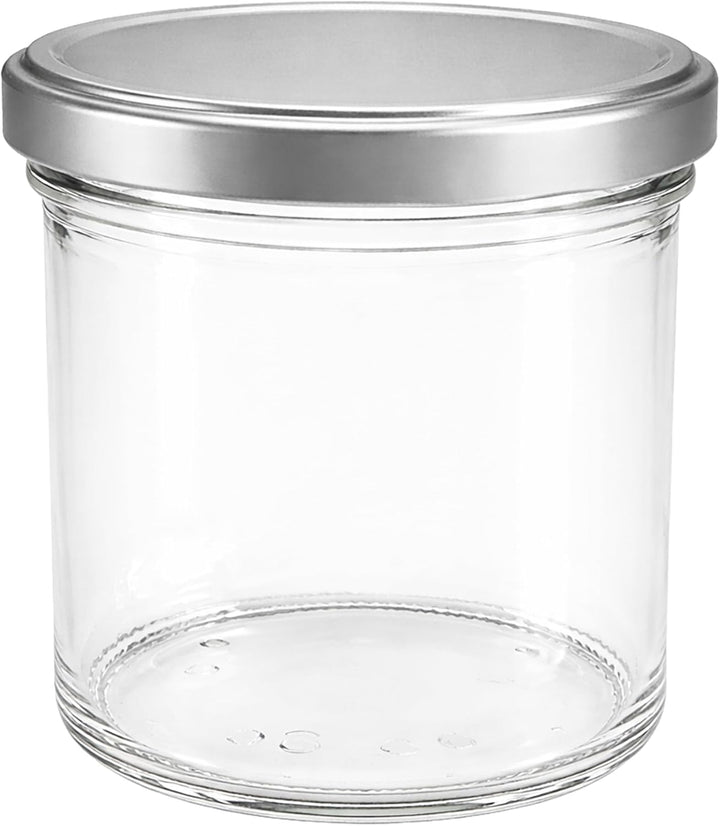 hocz 25x Marmeladengläser 167 ml | mit Deckel Silber TO 66 | Einmachgläser mit Schraubdeckel zum bef