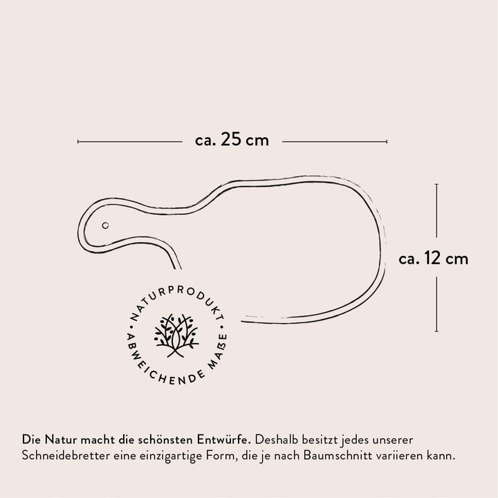 DAS OLIVENHOLZBRETT® Knoblauch Schneidebrett aus Olivenholz/Kräuterschneidebrett/Zwiebelbrett aus Ho
