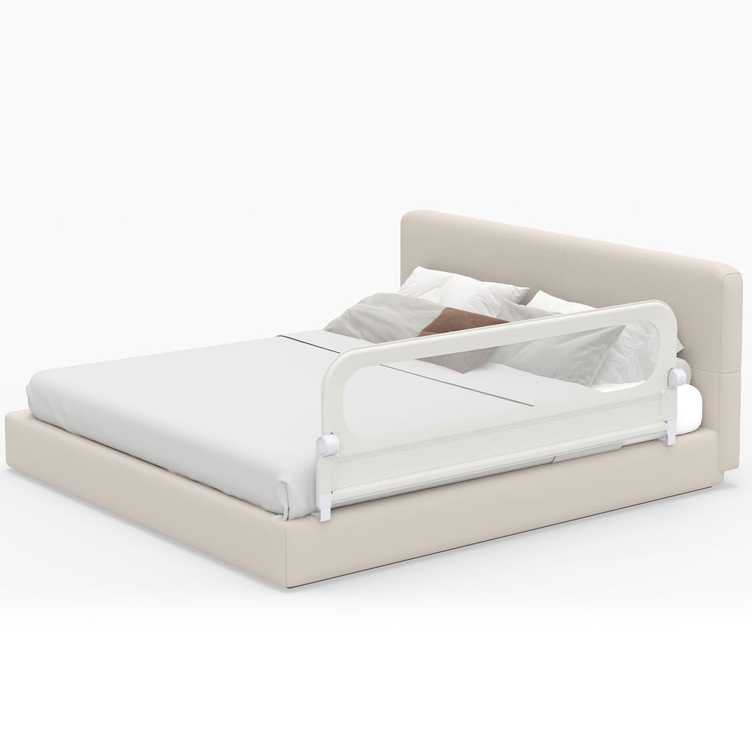 COSTWAY Bettgitter klappbar, 180 x 60 cm Bettschutzgitter mit abnehmbarem Oxford-Bezug, U-förmigem G