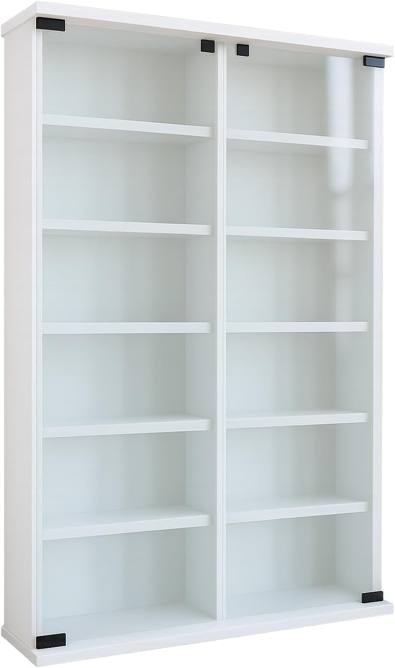VCM Regal DVD CD Rack Medienregal Medienschrank Aufbewahrung Holzregal Standregal Schrank Möbel Blur