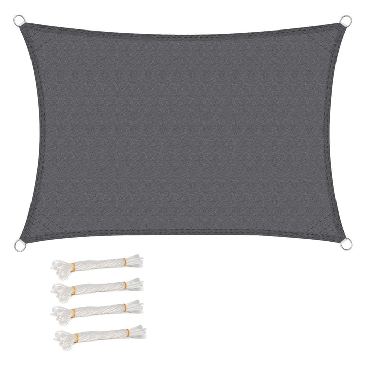 WOLTU Sonnensegel Rechteck 5x7m Grau wasserabweisend Sonnenschutz Polyester Windschutz mit UV Schutz