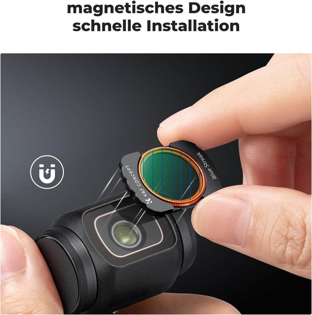 K&F Concept OSMO Pocket 3 Blue Streak Filter Magnetisch Kompatibel mit DJI OSMO Pocket 3 (Aluminiumr