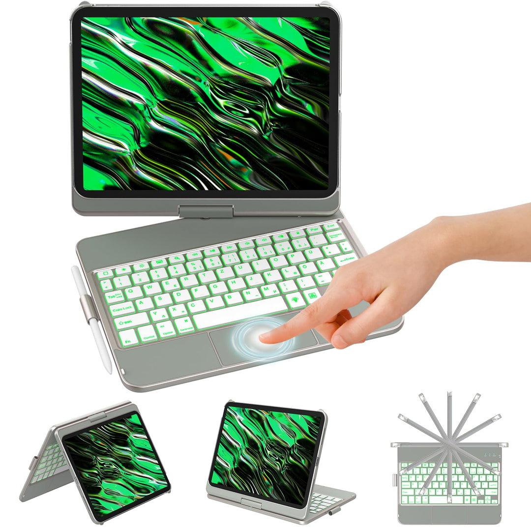 KBCASE Bluetooth Tastatur Schutzhülle für iPad 10. Gen 2022 10,9 Zoll, iPad 11. Gen 2025 A16 11 Zoll