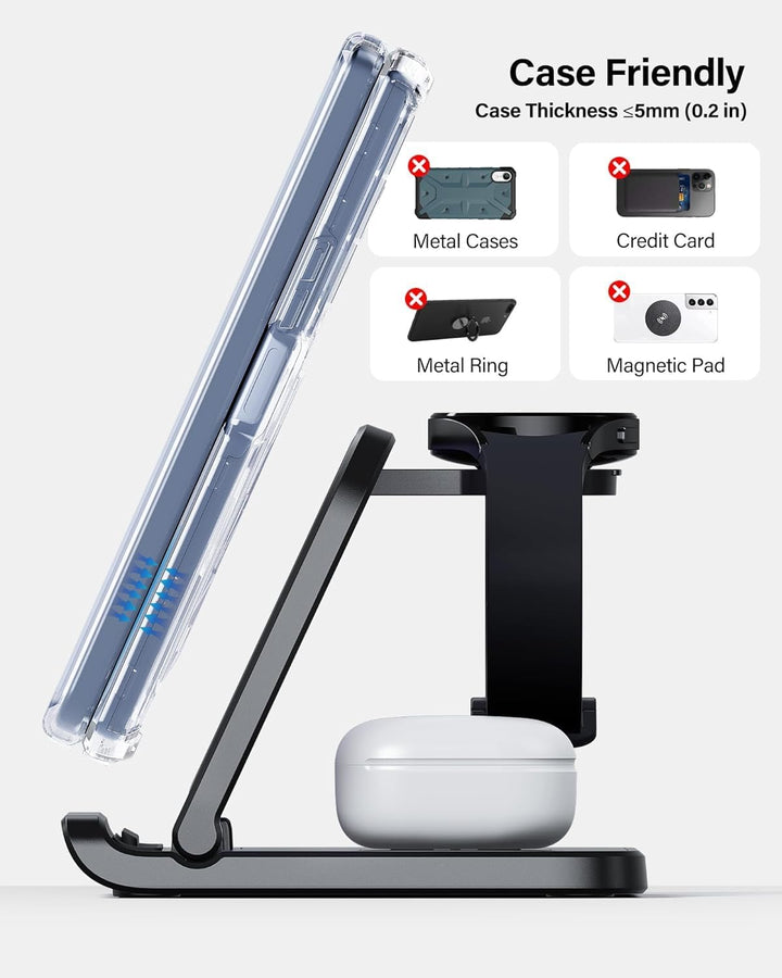 3-in-1 Ladestation für Samsung Z Fold 8 Ultra/7/6, für Galaxy Watch | Faltbare Ladegerät für Z Fold/