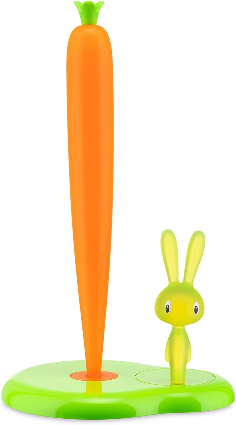 Alessi "BUNNY & CARROT" Küchenrollenhalter aus thermoplastischem Harz, grün, 20.2 x 16 x 34 cm, Grün