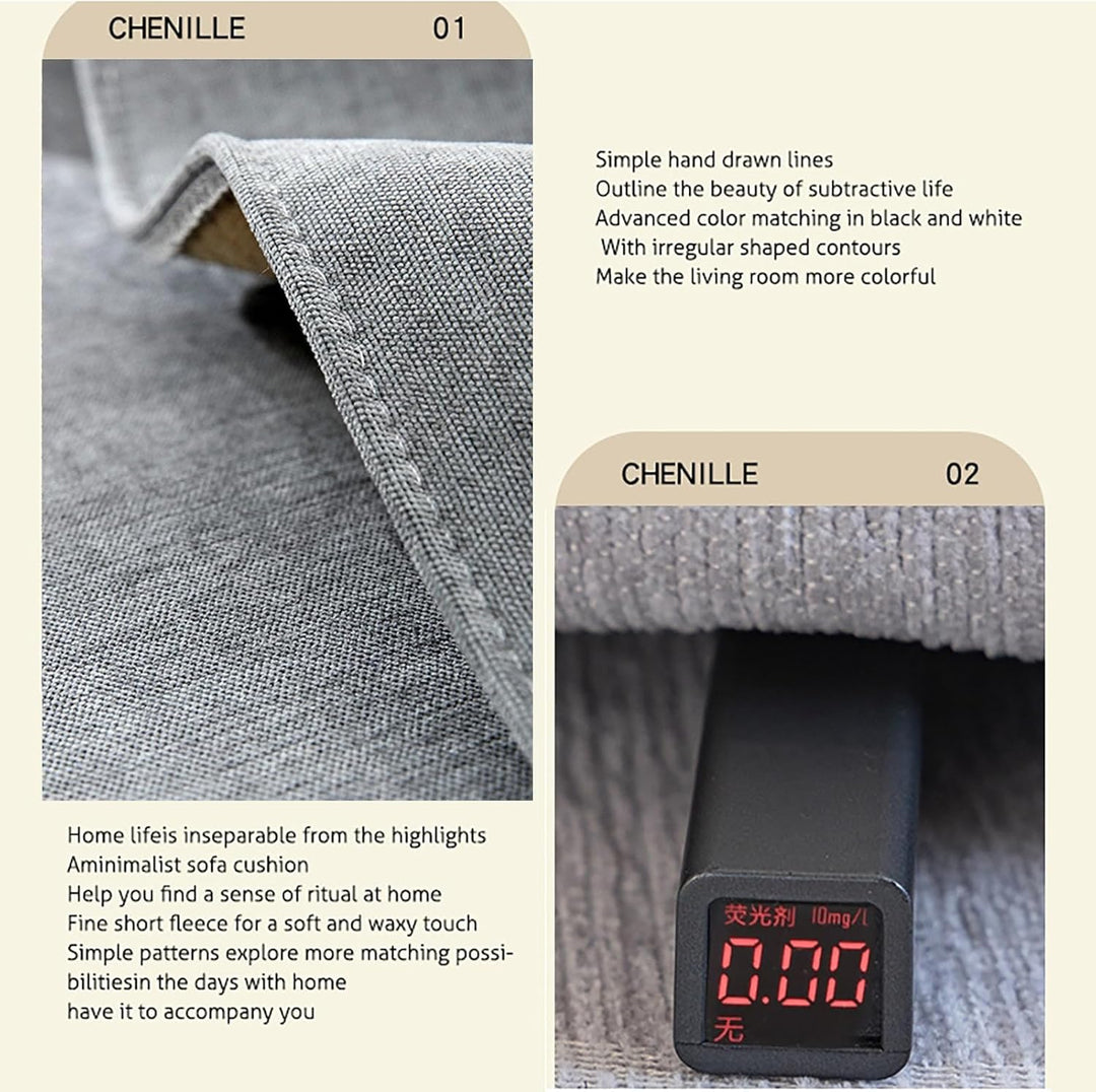 JJRETGY Sofabezug Chenille 1 2 3 4 Sitzer, Ecksofa L Form Sofaüberwurf, rutschfeste Sofabezüge, Warm