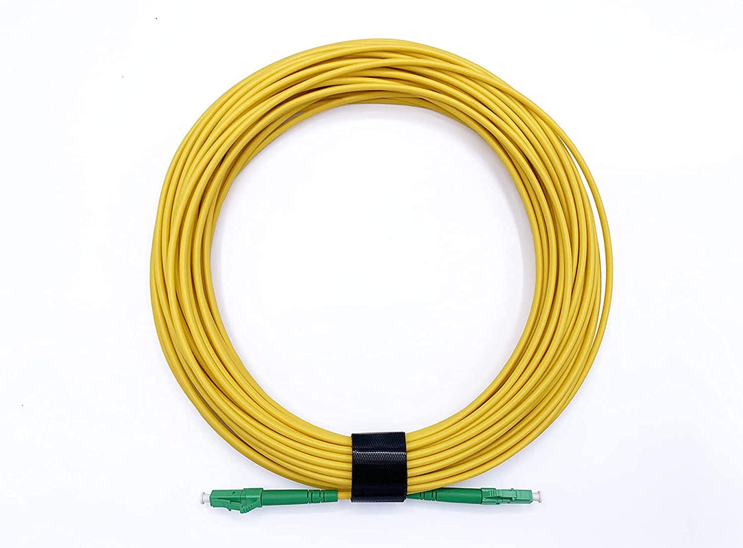 Elfcam® - 100m Glasfaserkabel LC/APC auf LC/APC Simplex Singlemode 9/125µm LSZH, FTTH LWL Patchkabel