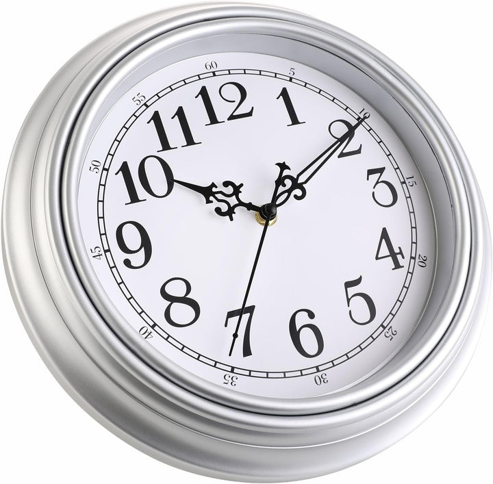 Plumeet Wanduhr Klassisch 25cm Ruhige Retro Wanduhr ohne Tickgeräusche für Wohnzimmer - Schlafzimmer
