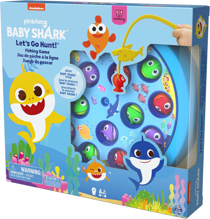 Spin Master Games Pinkfong Baby Shark Let's Go Hunt-Angelspiel – spielt den Baby Shark-Song