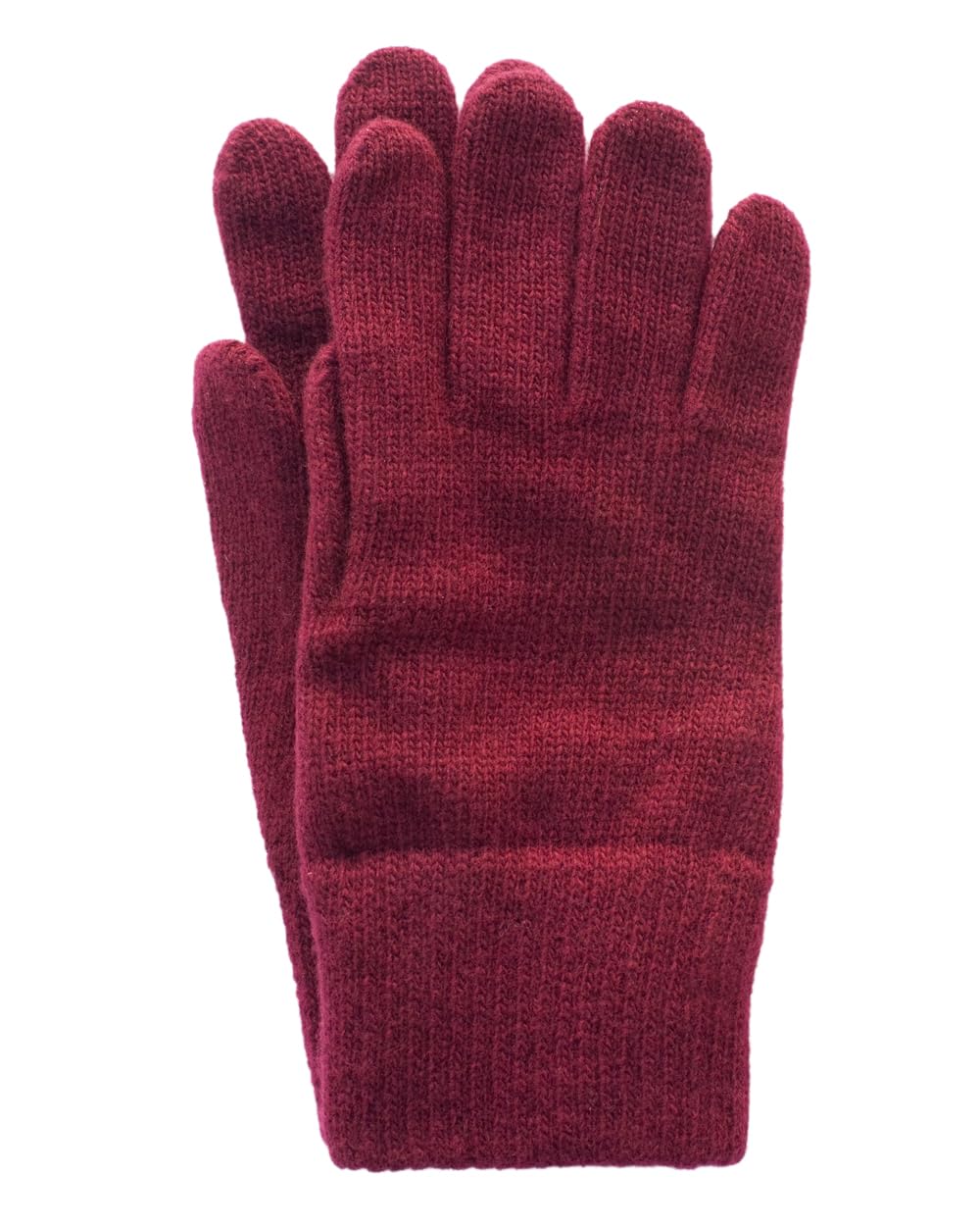 FosterNatur, Merino Damen Wollhandschuhe/Fingerhandschuhe, 100% Wolle Merino extrafein 7 Bordeaux, 7