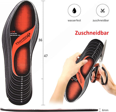 Thermrup Beheizbare Einlegesohlen Ferninfrarot(FIR) Thermosohlen Akkubetrieb(4 Heizstufen), Grösse: