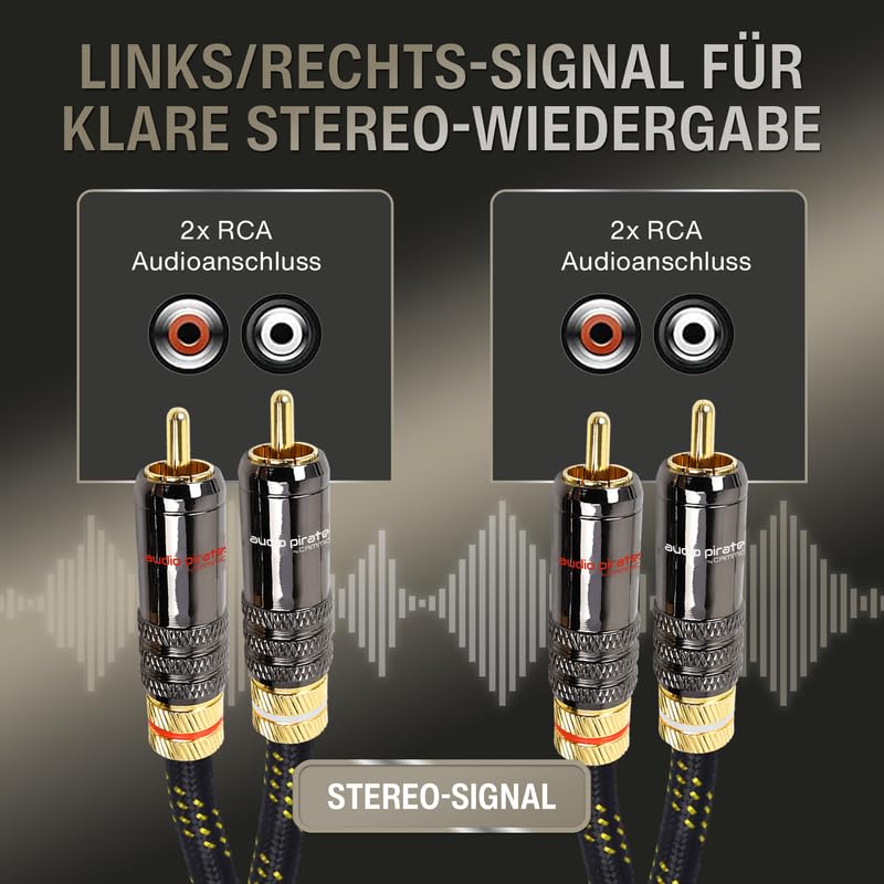 audio pirates by cammica Cinch Kabel 2x RCA Stecker auf 2x RCA Stecker, Audio-Kabel | High-End Audio