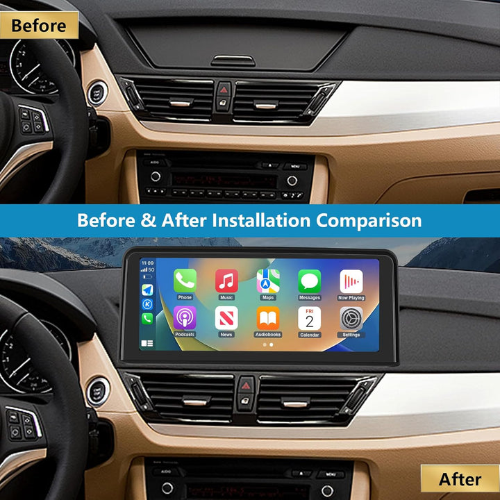 Autoradio 10,25-Zoll-Touchscreen mit kabellosem Carplay und Android Auto für 2009-2015 BMW X1-Serie