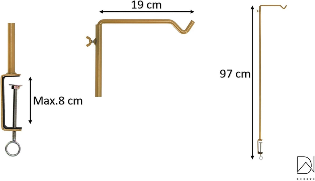 Esschert Design Tisch Deko Tischhaken Haken Klemme Gestell Deko Metall gold