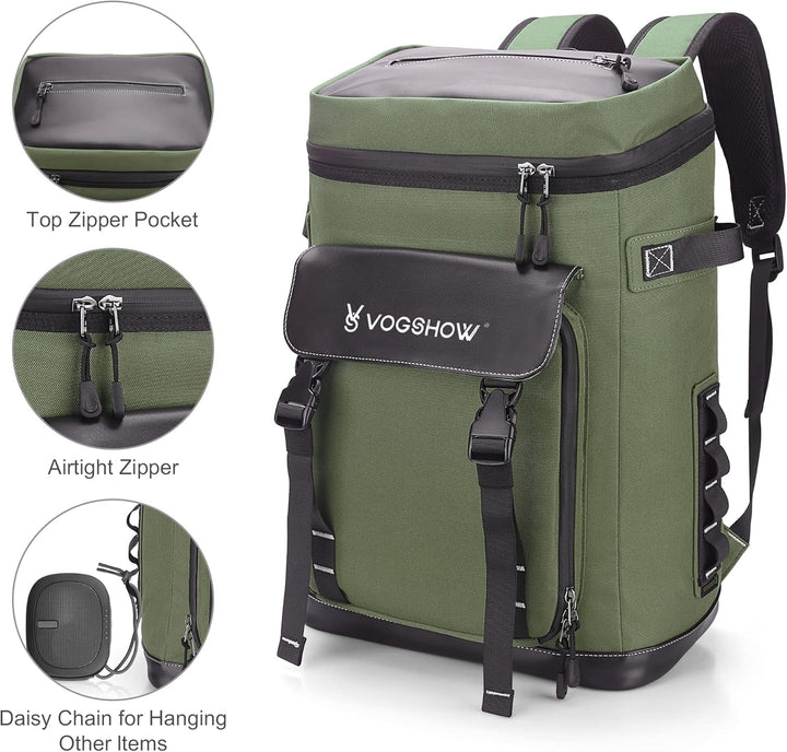 Vogshow Kühlrucksack 30L Kühltasche Gross Kühlbox Wasserdicht Picknickrucksack Auslaufsicher Thermot